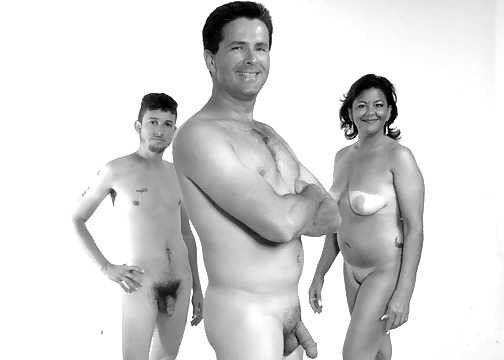 Monochrome family nudes