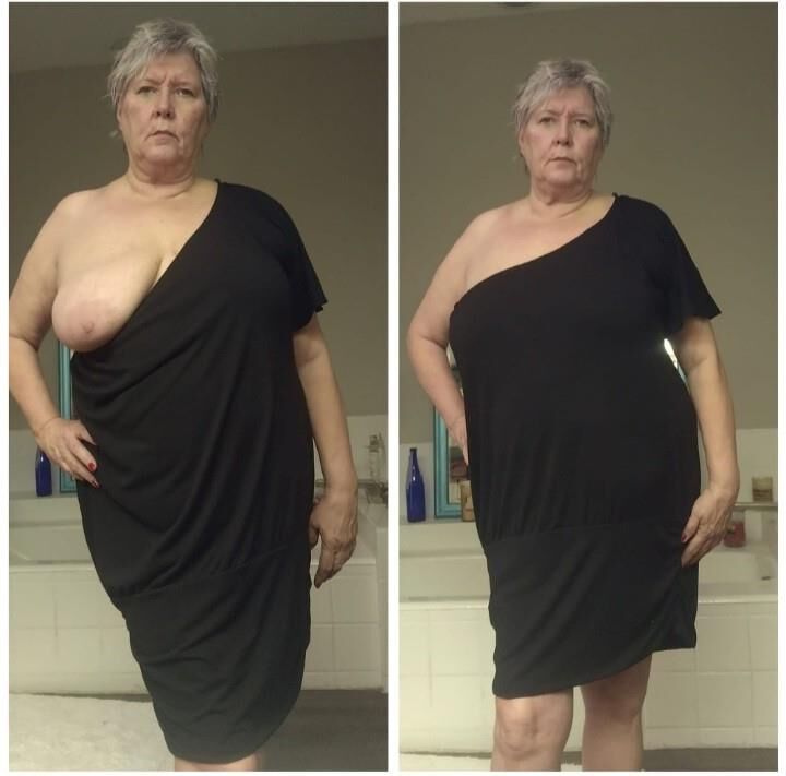 Fotos de la abuela rosa vestida y desnuda