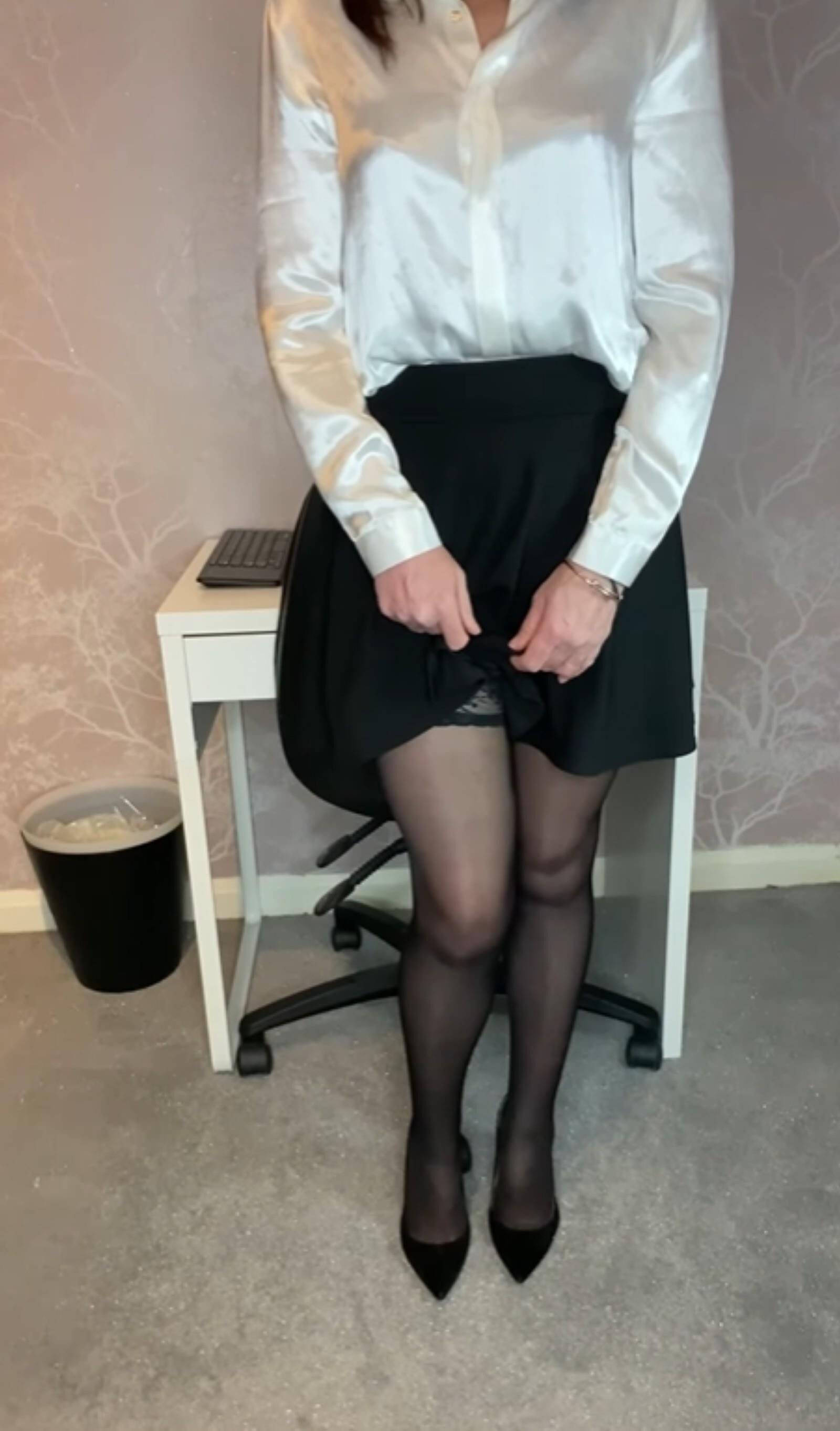 Anna Wearing Hold Up Stockings