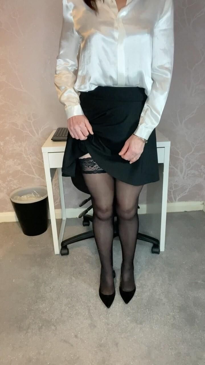 Anna Wearing Hold Up Stockings