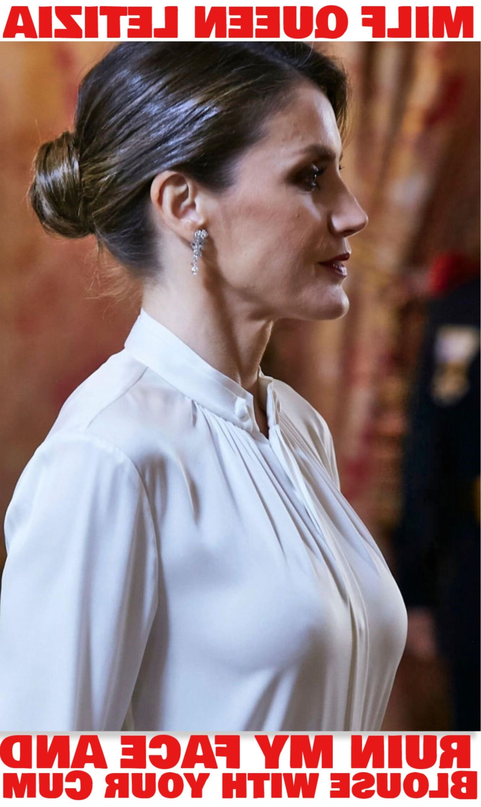 MILF Tit Queen Letizia, chaude salope au sperme royal