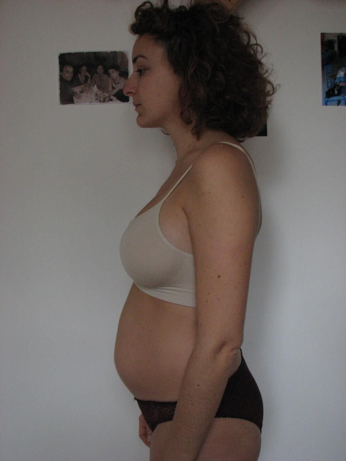 Pregnant mature wife 9 month pics