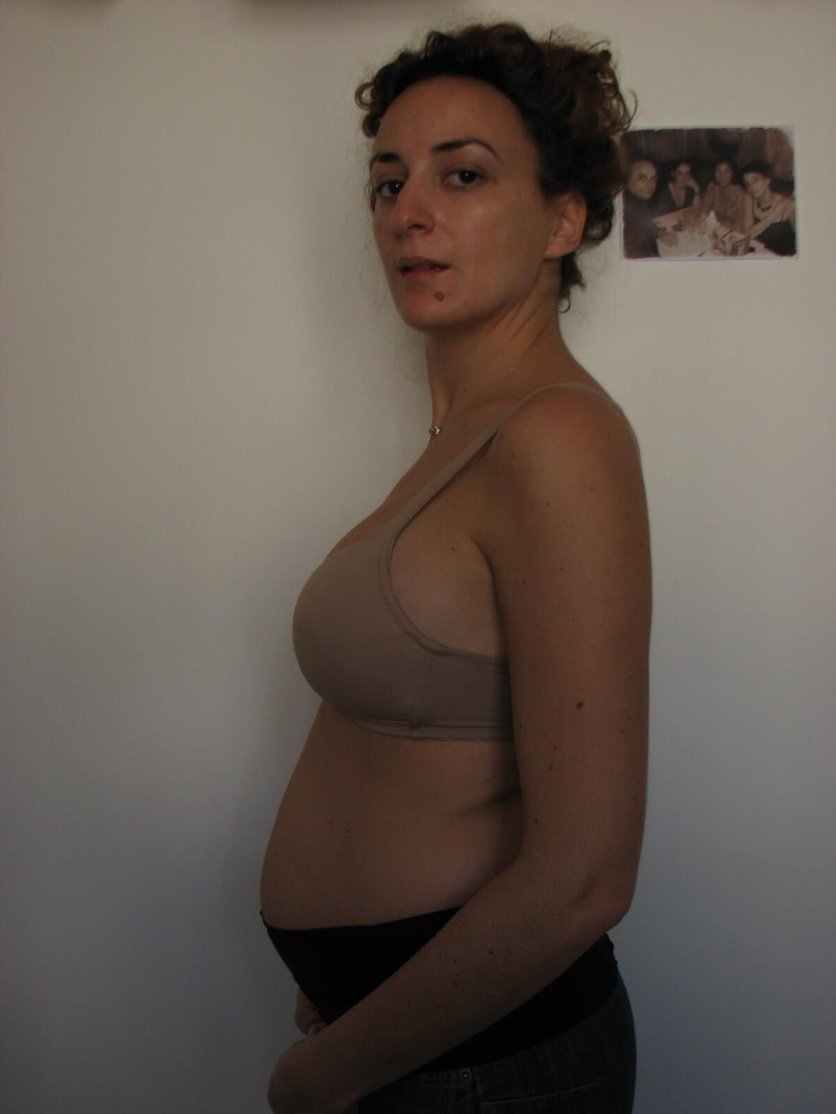 Pregnant mature wife 9 month pics