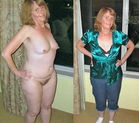 Mature dressed undressed