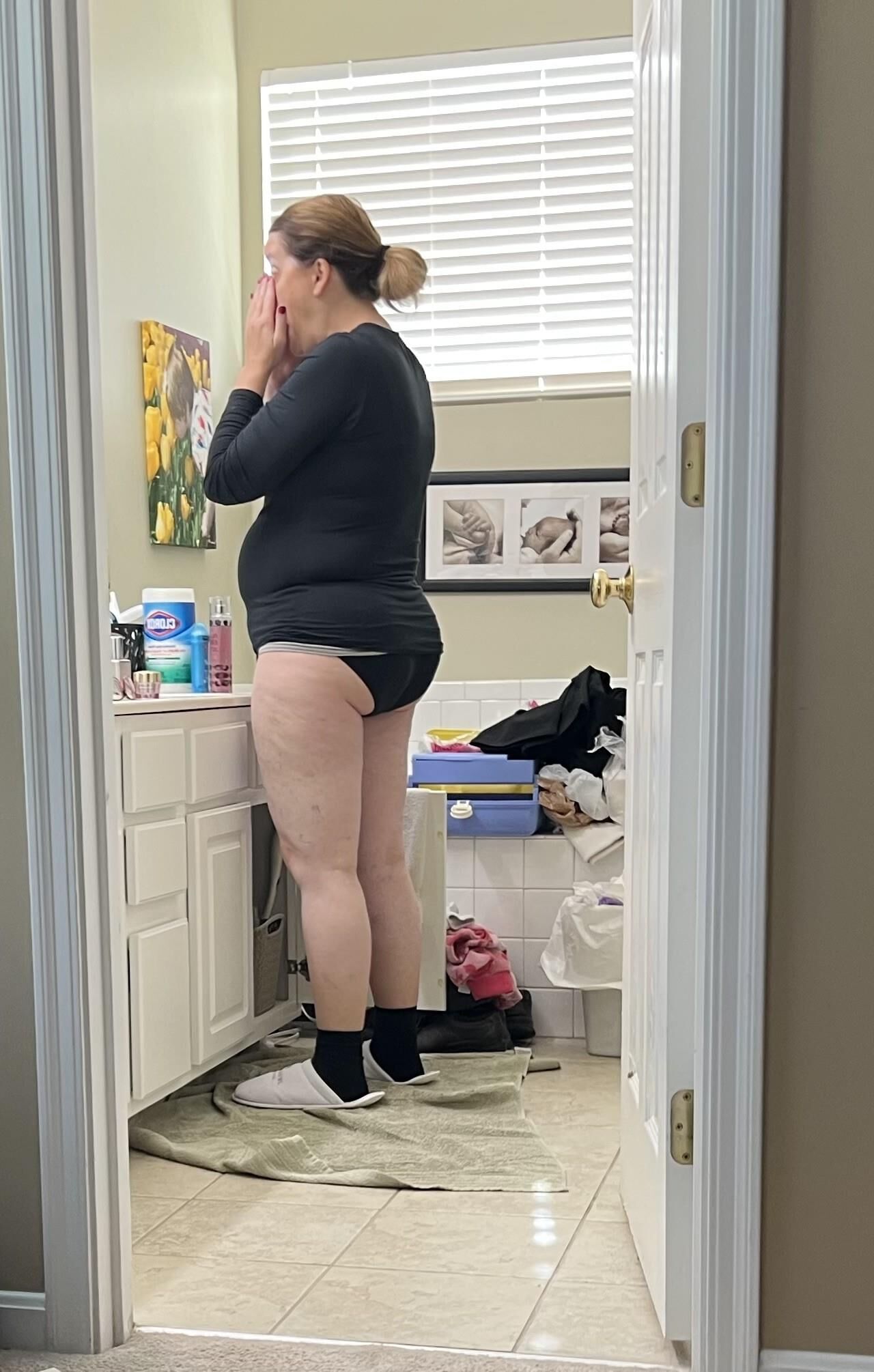 La gorda Fuckpig Carrie Lynn preparándose para otro truco