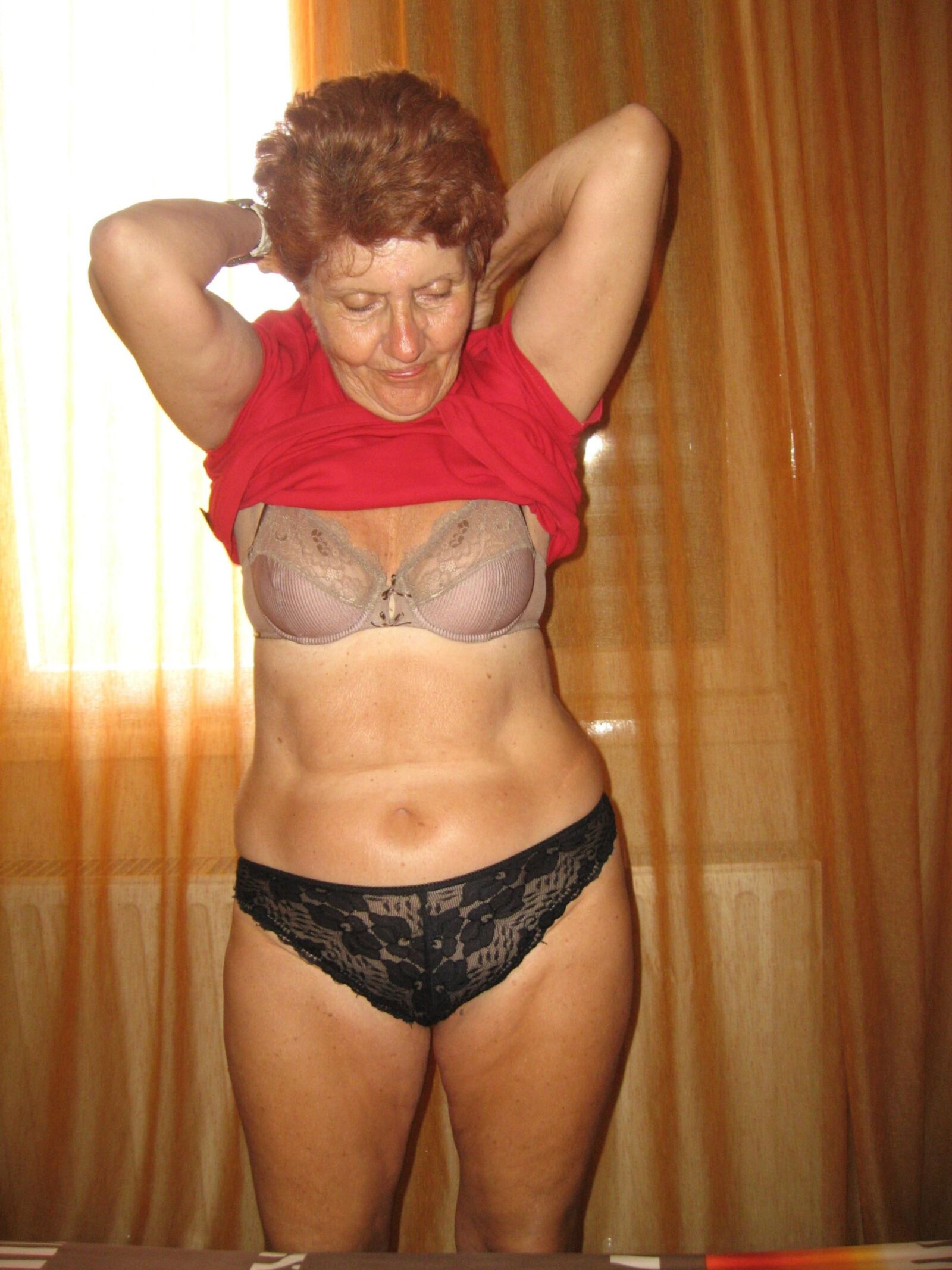 Gran In Her Underwear 