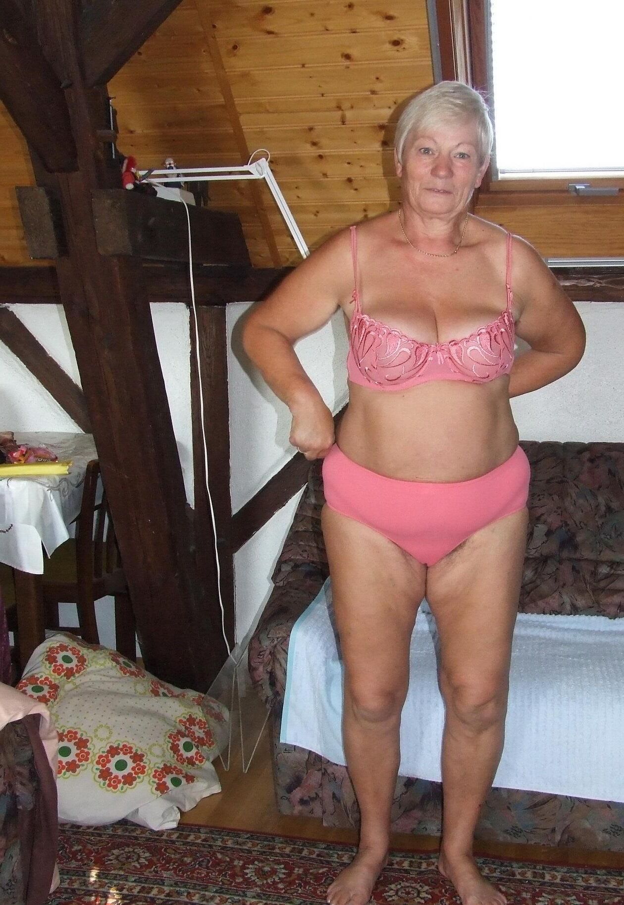 Gran In Her Underwear 