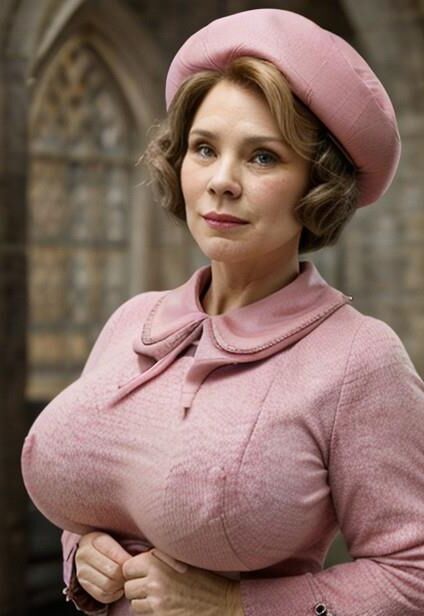 Dolores umbridge peituda professor de harry potter professor de magia