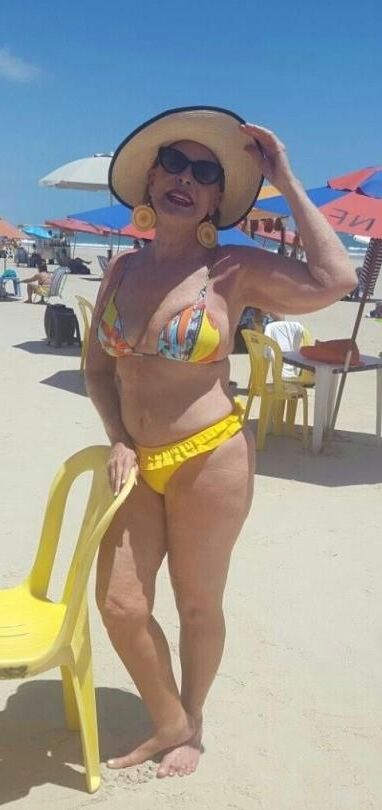 Milf Abuelita Traje De Baño Bikini