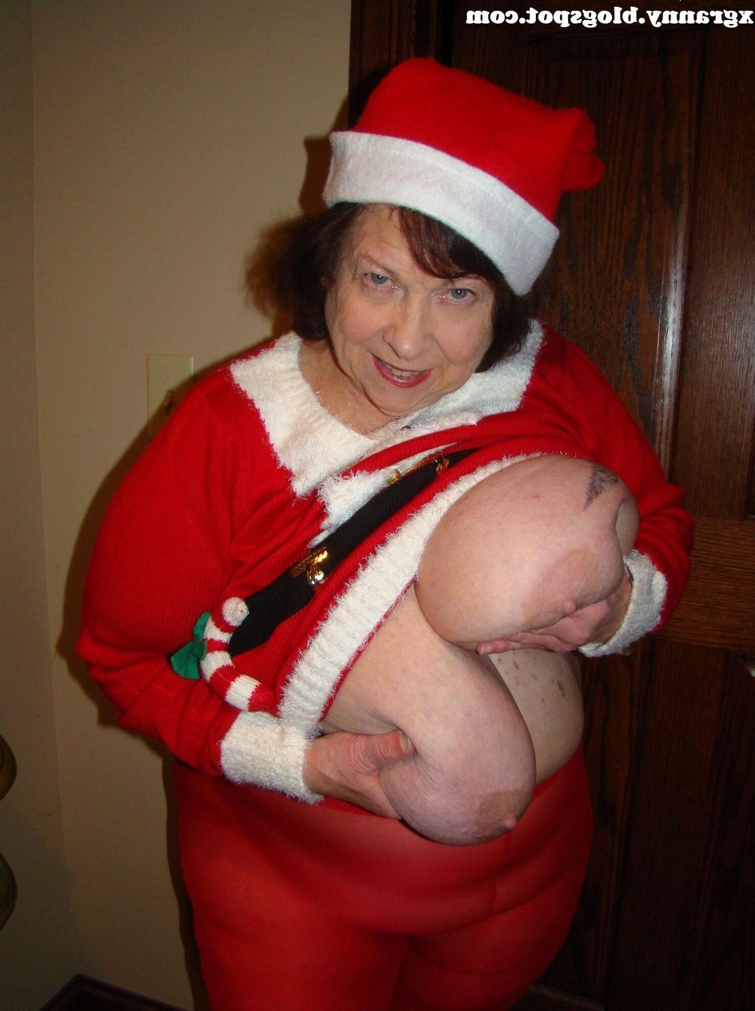 Hot busty Christmas granny