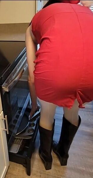 Upskirt ma mère en tenue de Noël