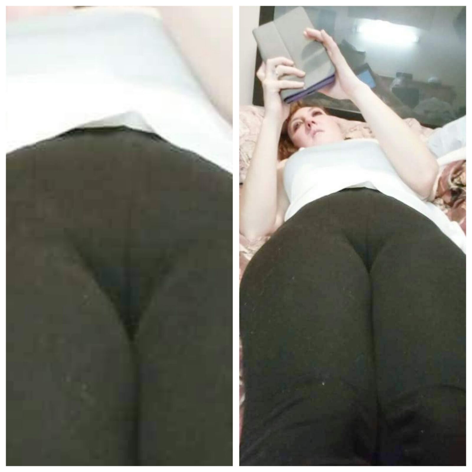 Regular and closeups of wifes cameltoe and crouch Stitched