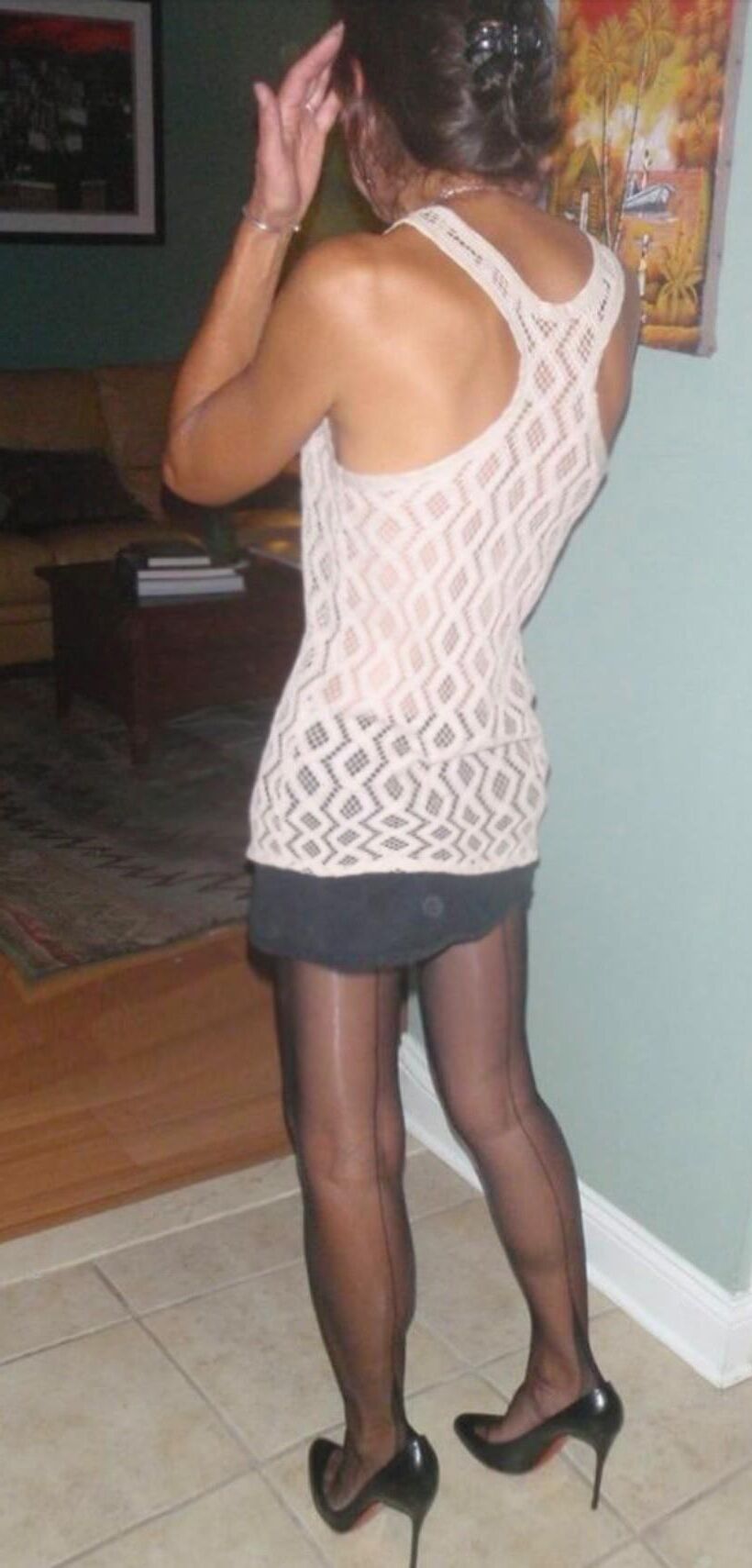 Wife enjoys wearing Back seam stockings 