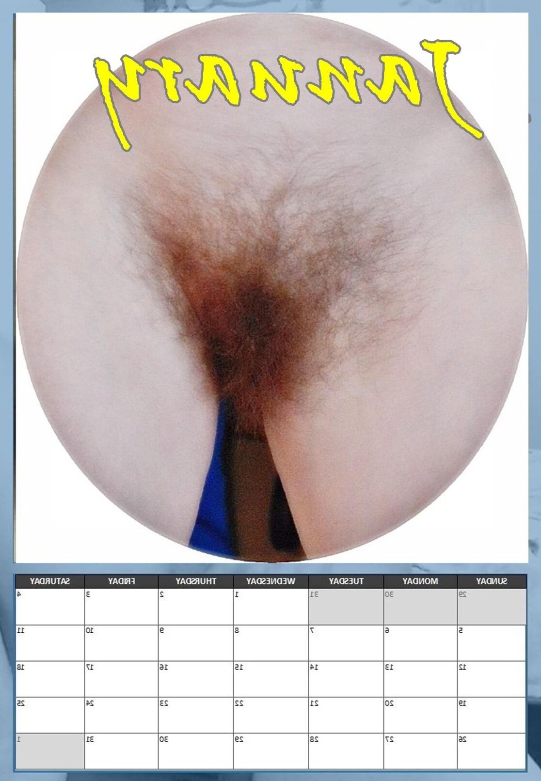 Susanne's hairy pussy calendar 