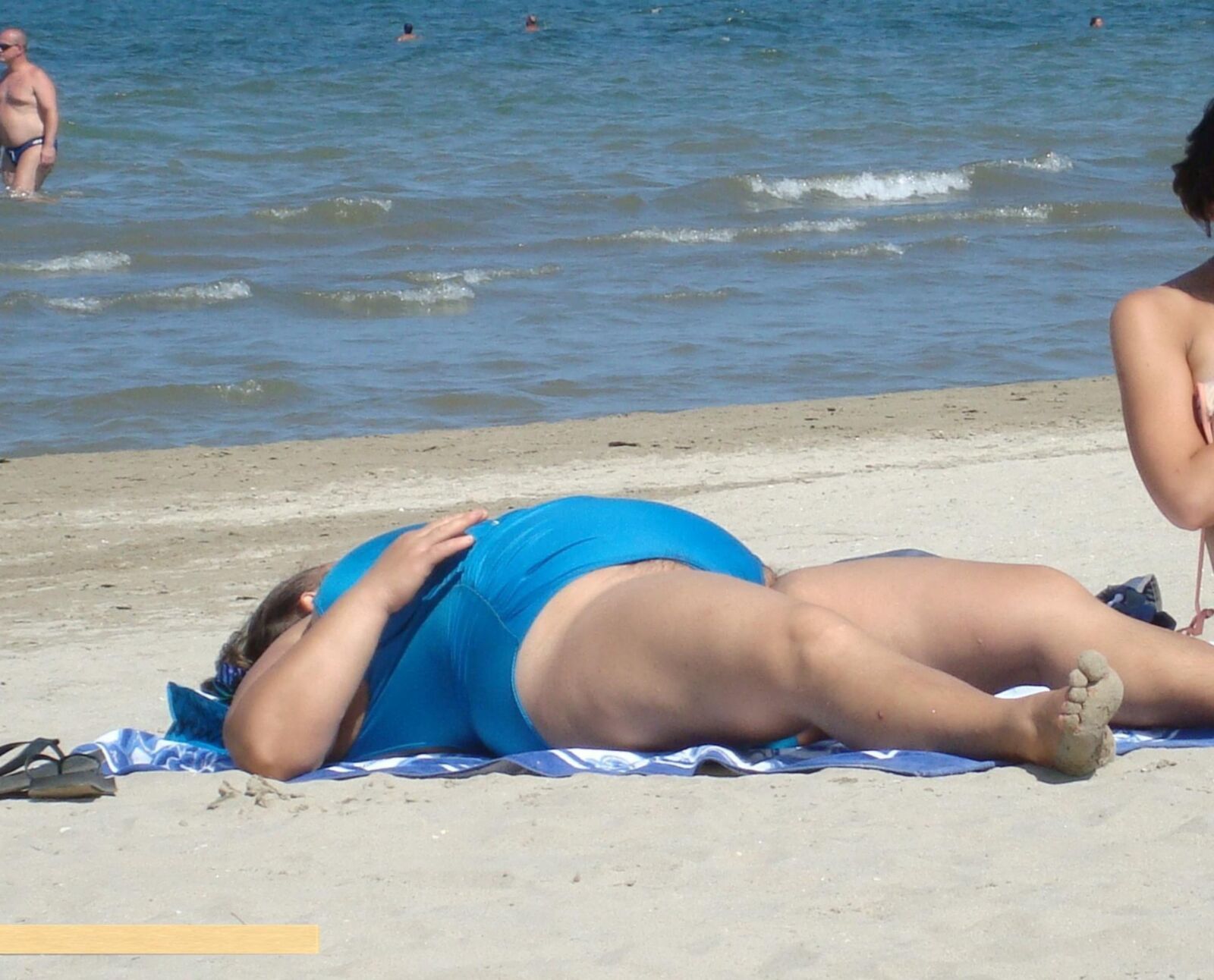 Mature mom at beach 