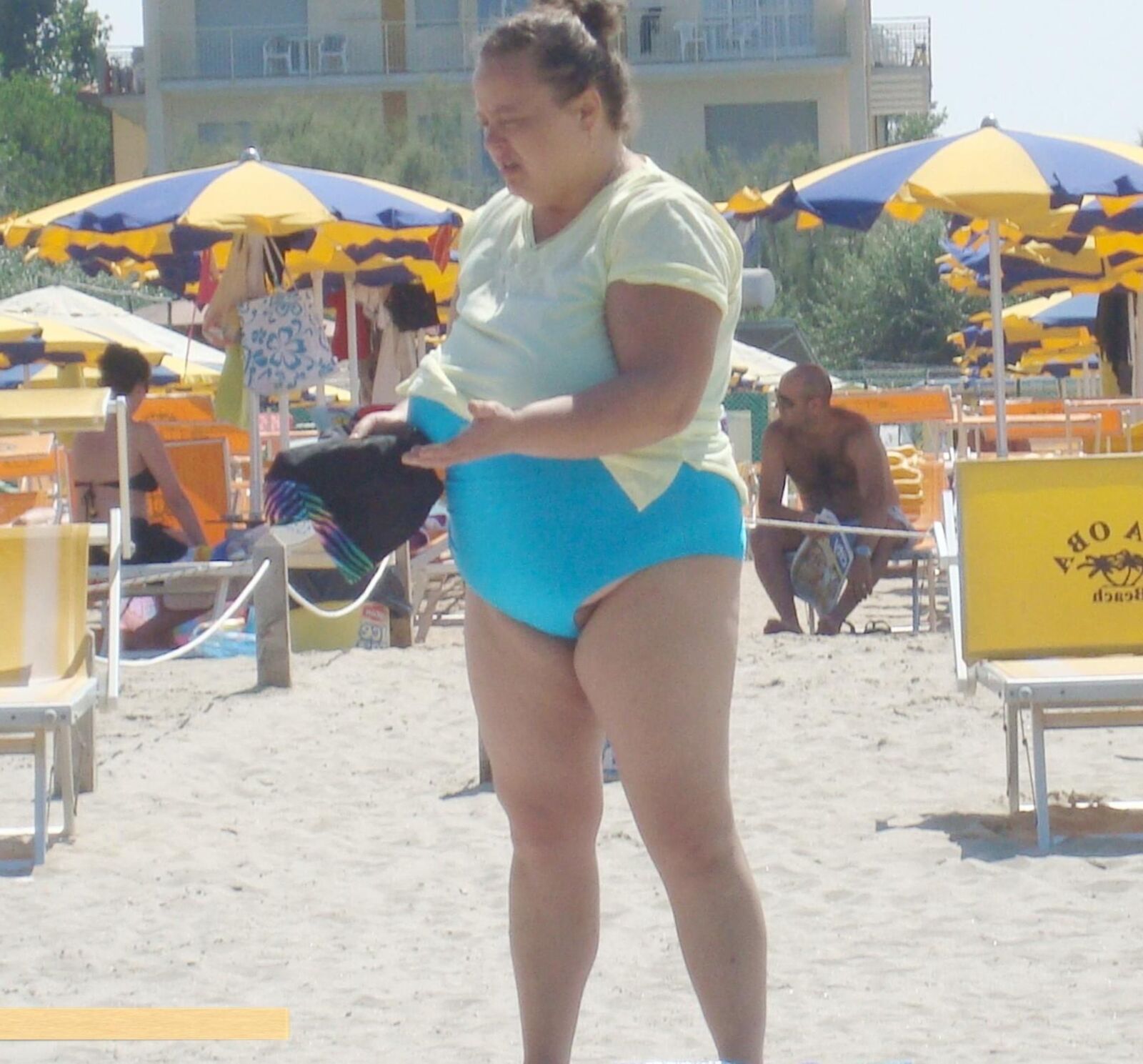 Mature mom at beach 