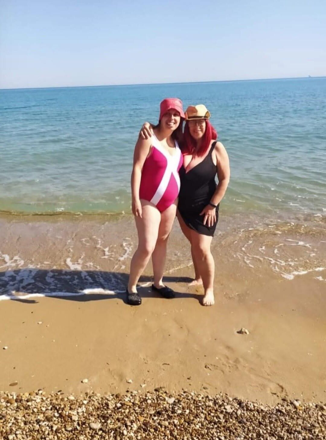 Mature mom at beach 