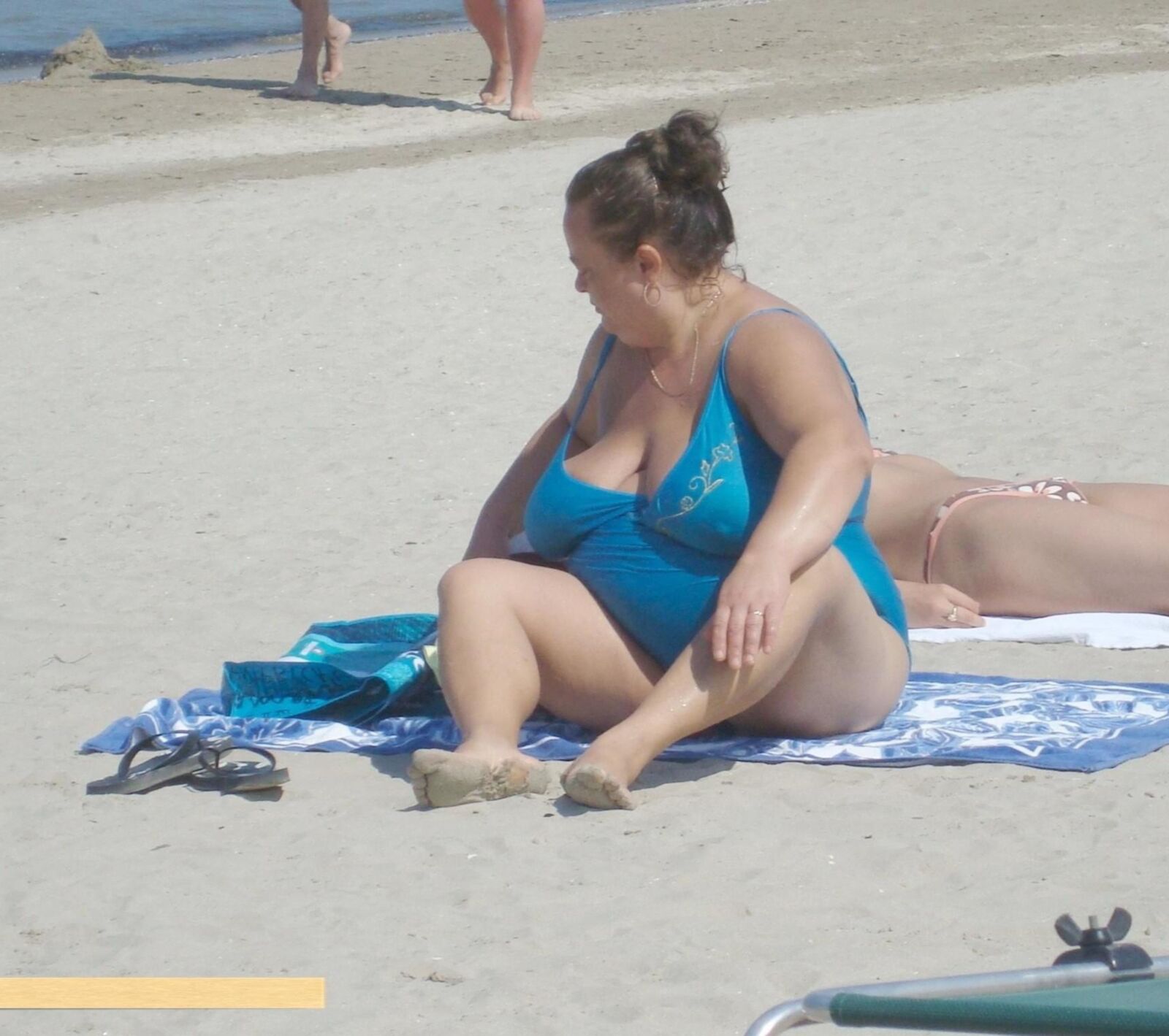 Mature mom at beach 