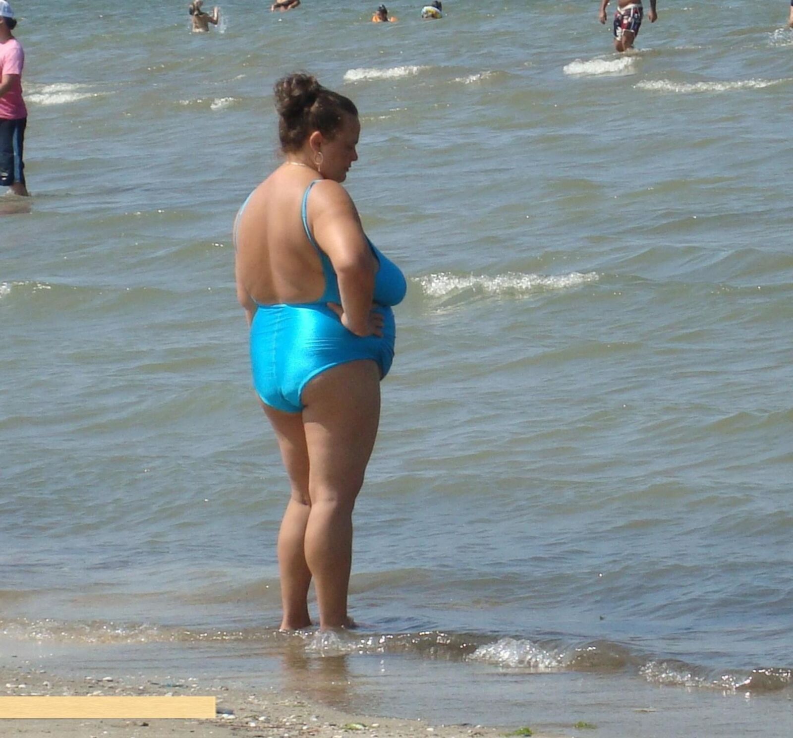 Mature mom at beach 