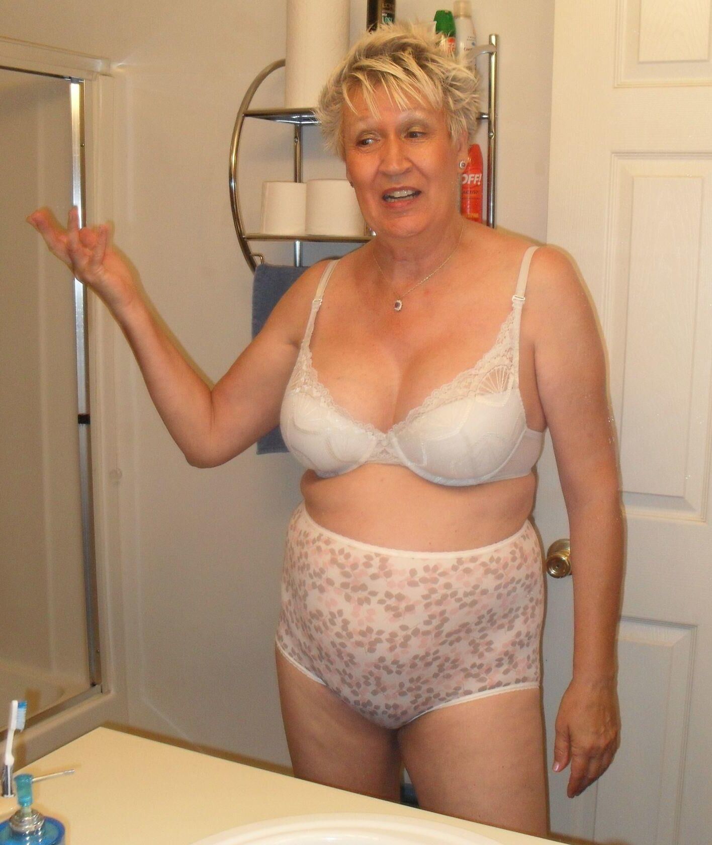 Gran In Her Underwear 