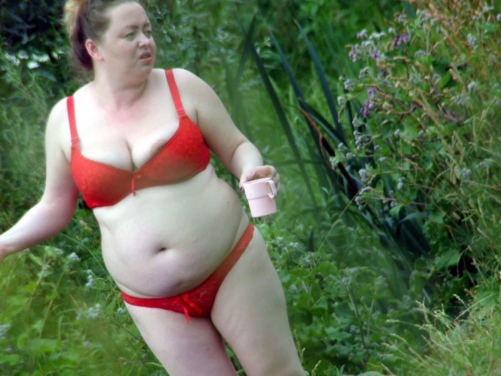 Amigos maduros BBW Lingerie Spy Outdoor