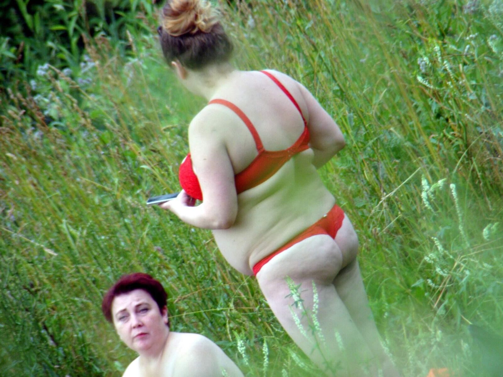 Amigos maduros BBW Lingerie Spy Outdoor