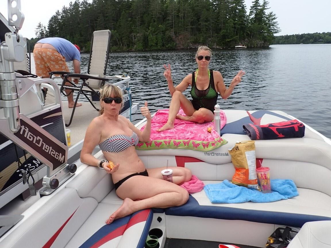 Grannies on boat trip going wild