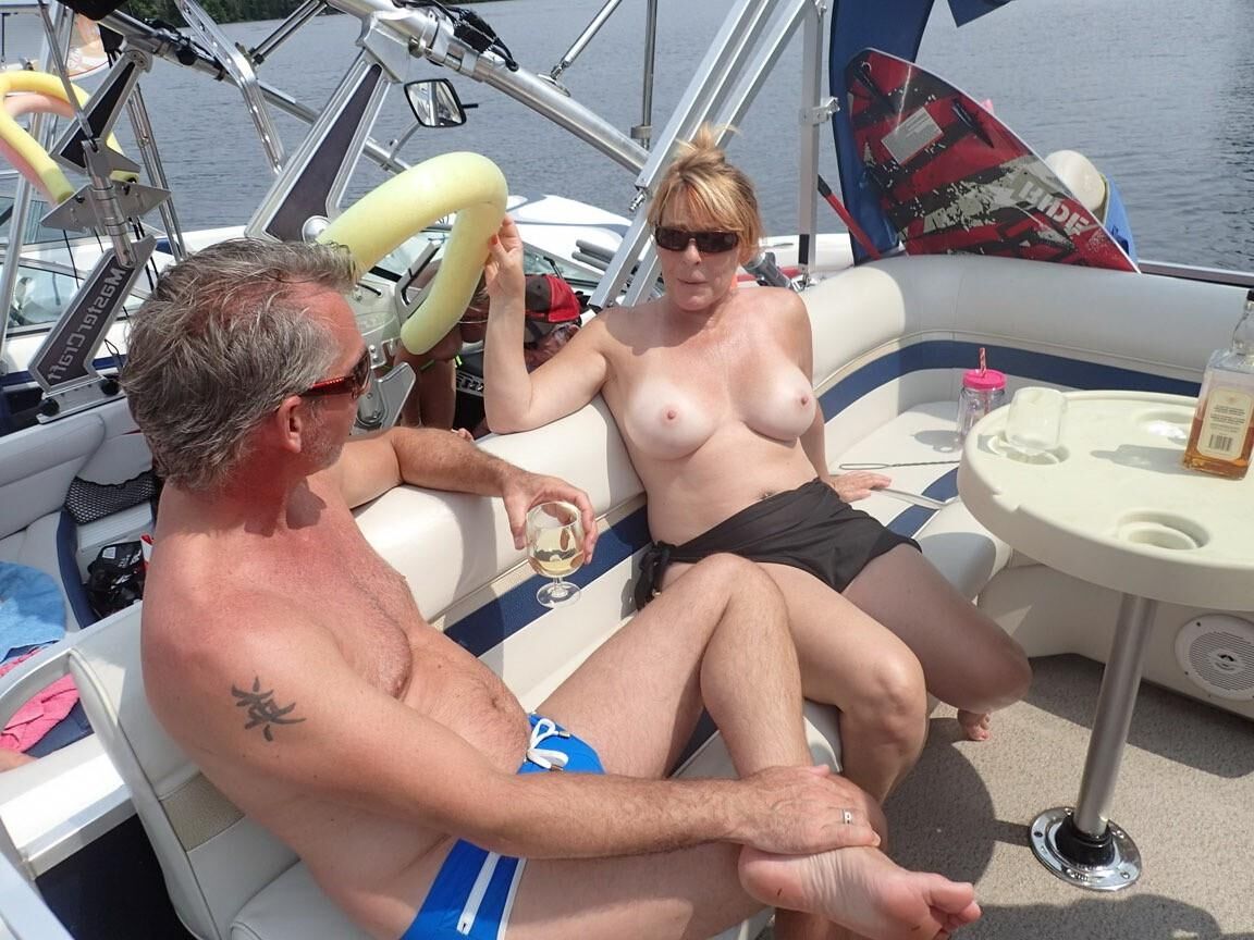 Grannies on boat trip going wild