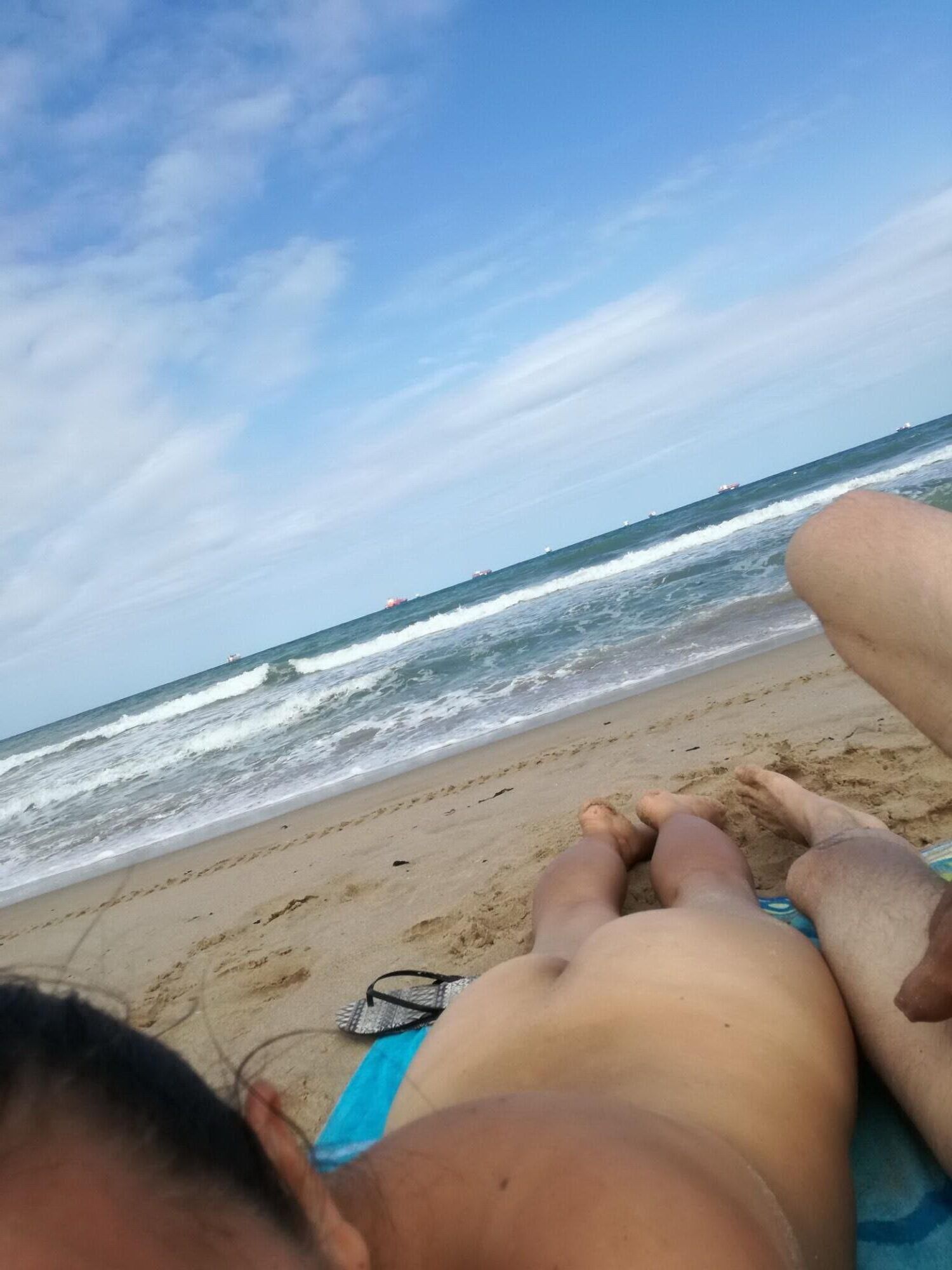 Nudes de plage de couple mature