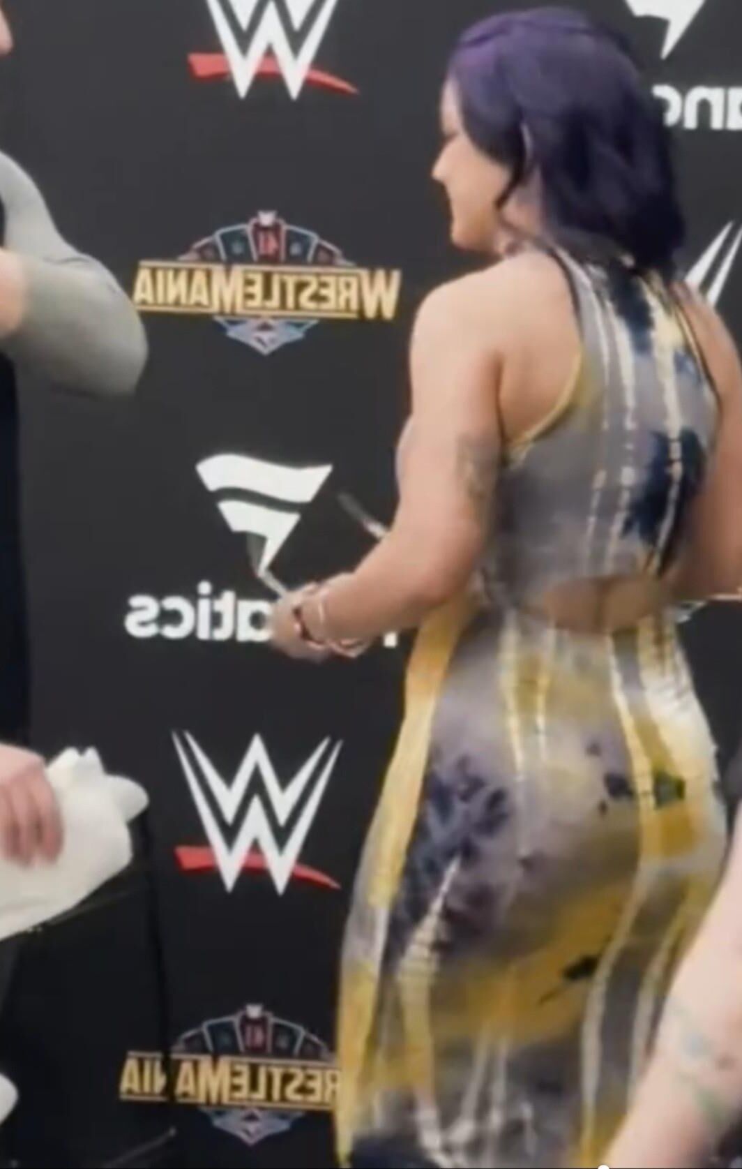 WWE star bayley fat ass in a dress