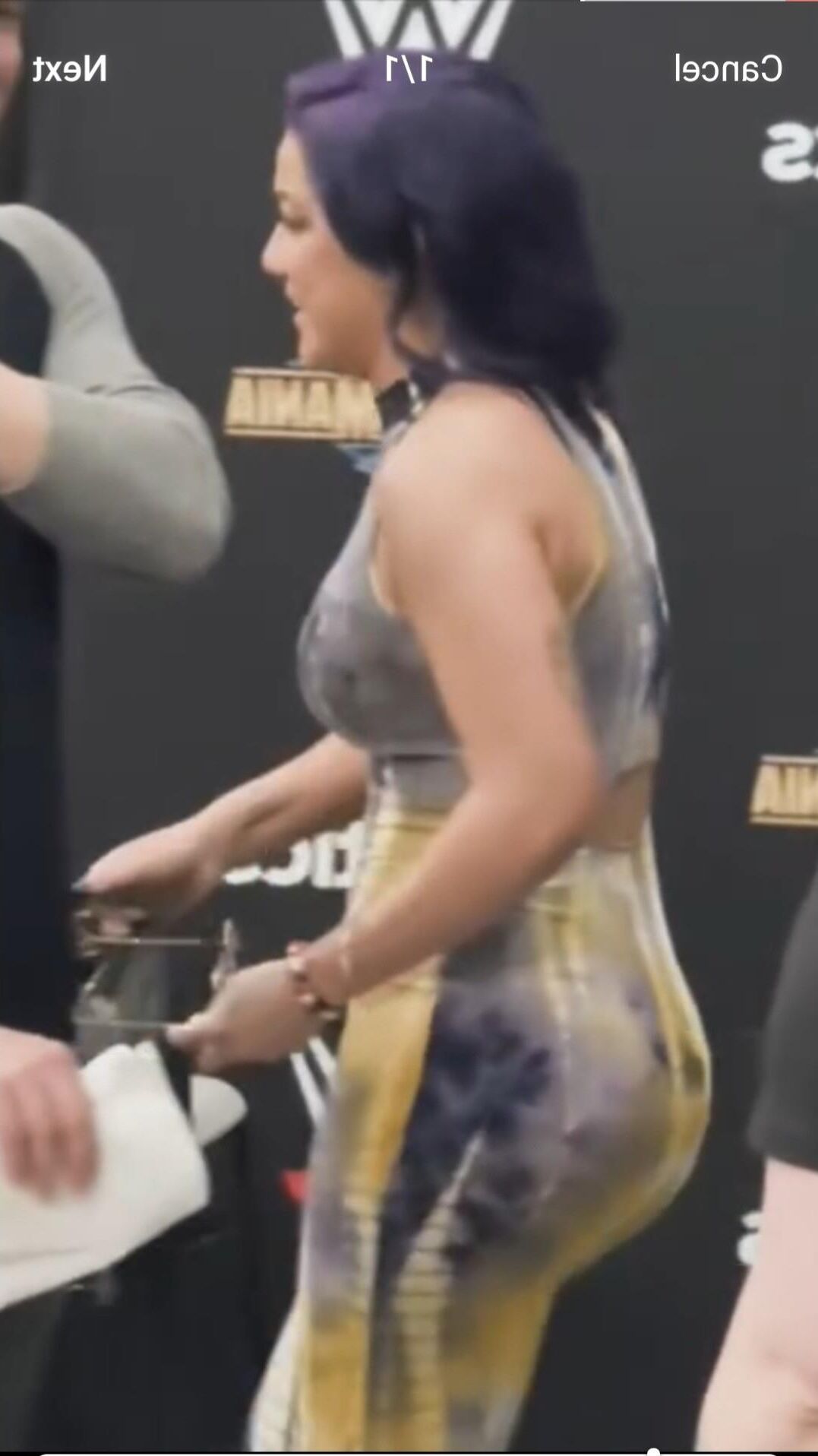 WWE star bayley fat ass in a dress