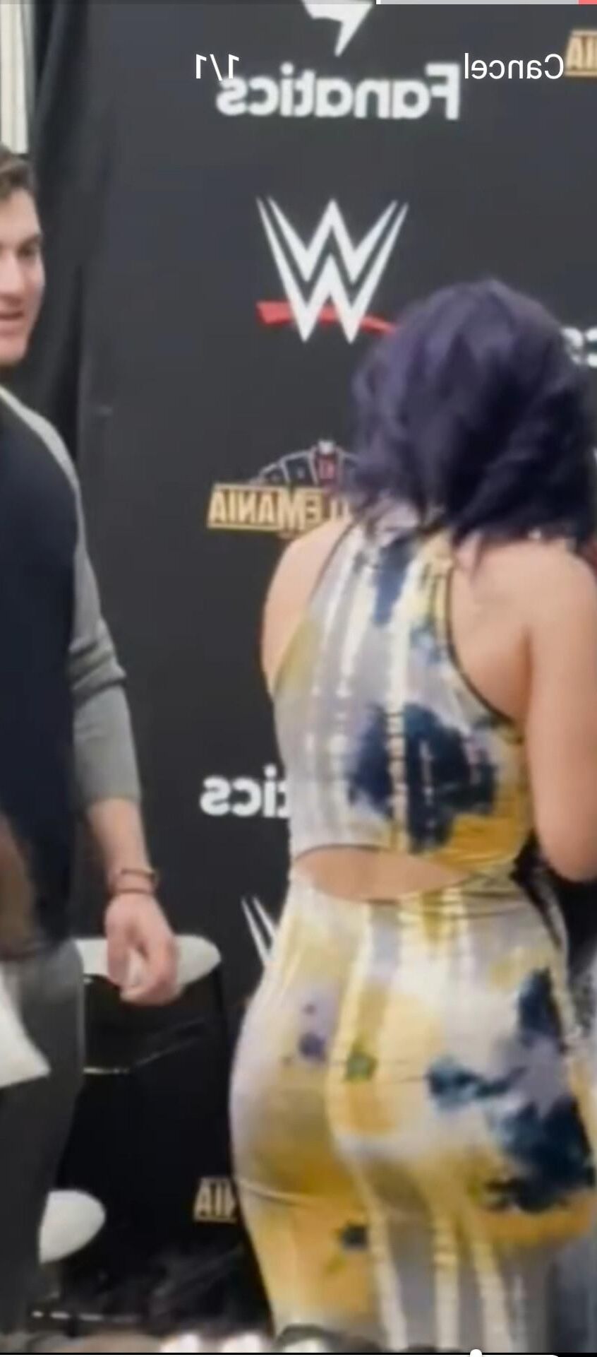 WWE star bayley fat ass in a dress