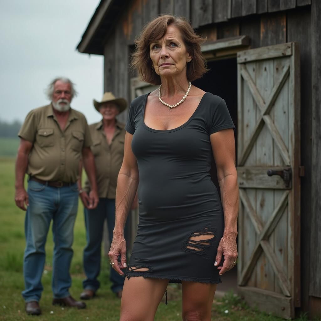 AI Milf at an old barn