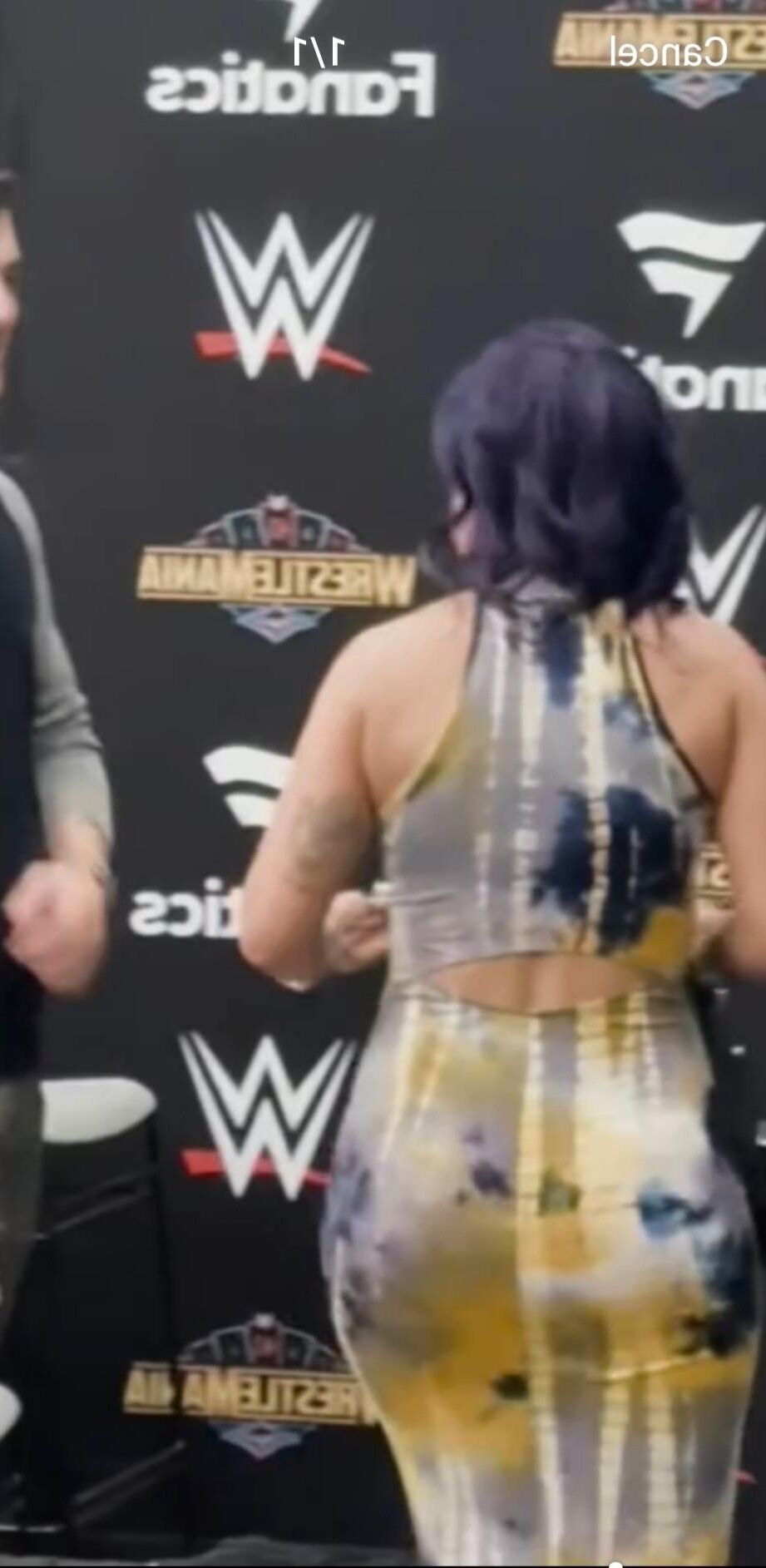 WWE star bayley fat ass in a dress