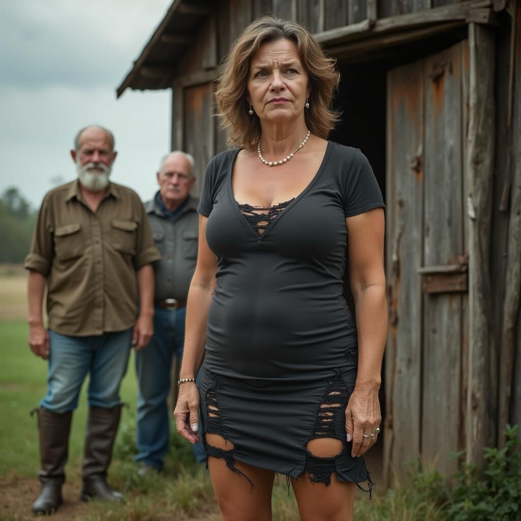 AI Milf at an old barn