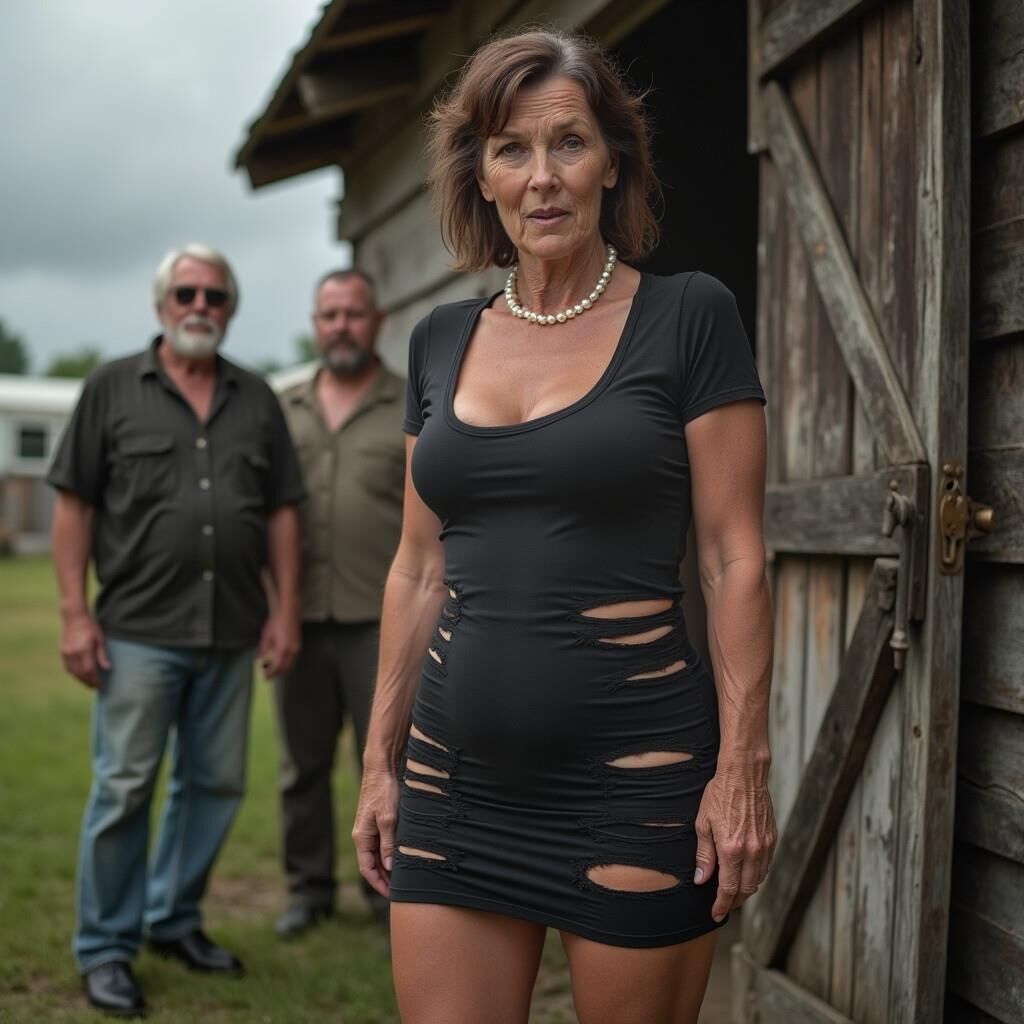 AI Milf at an old barn