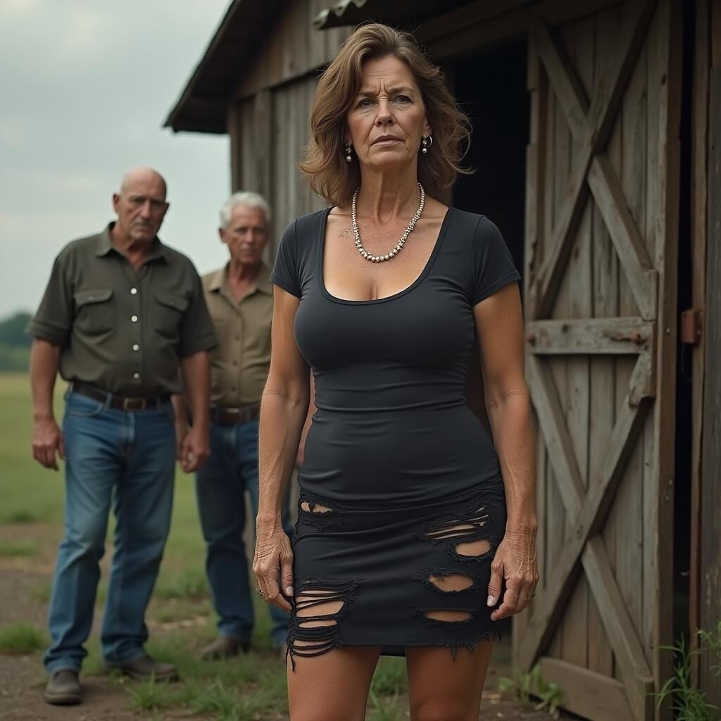 AI Milf at an old barn