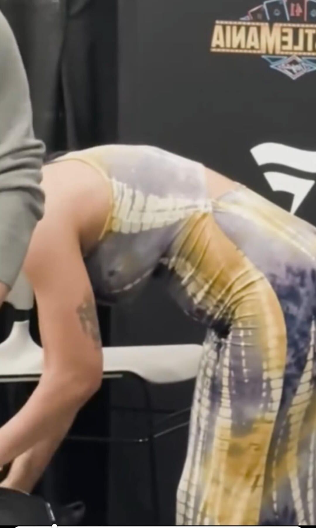 WWE star bayley fat ass in a dress