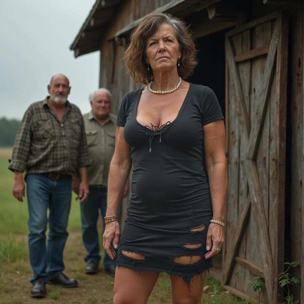 AI Milf at an old barn