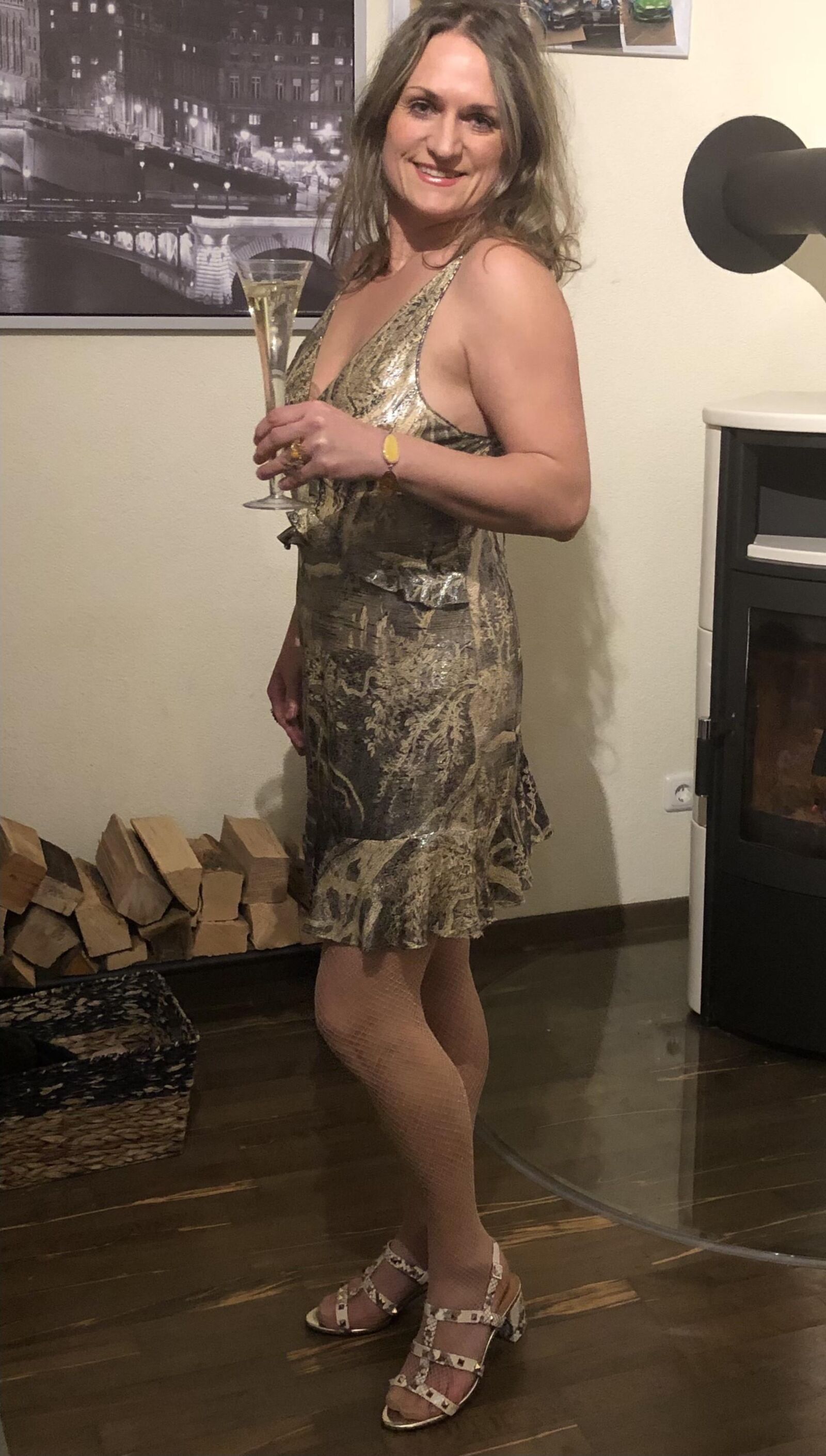 Hairy milf with saggy tits