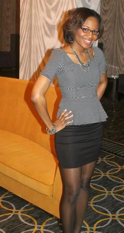 Black Women wearing Black Stockings, Tights, Pantyhose 