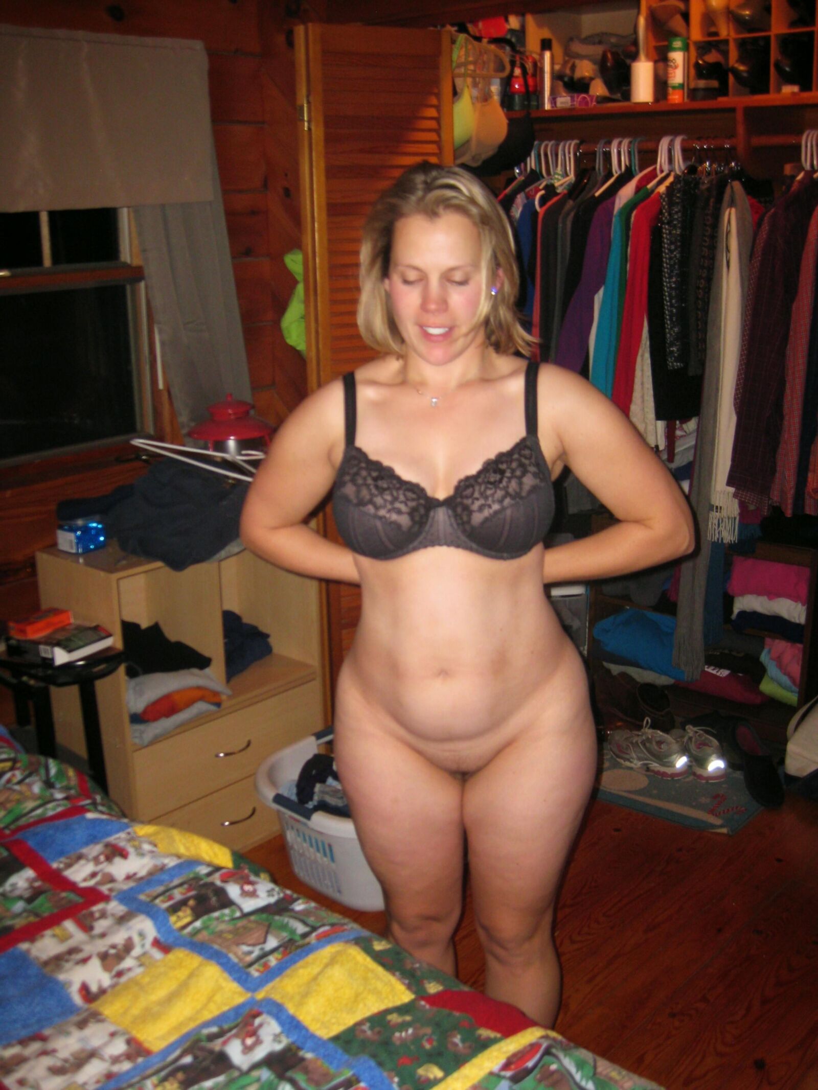 Hey mom, can you strip a little for me 