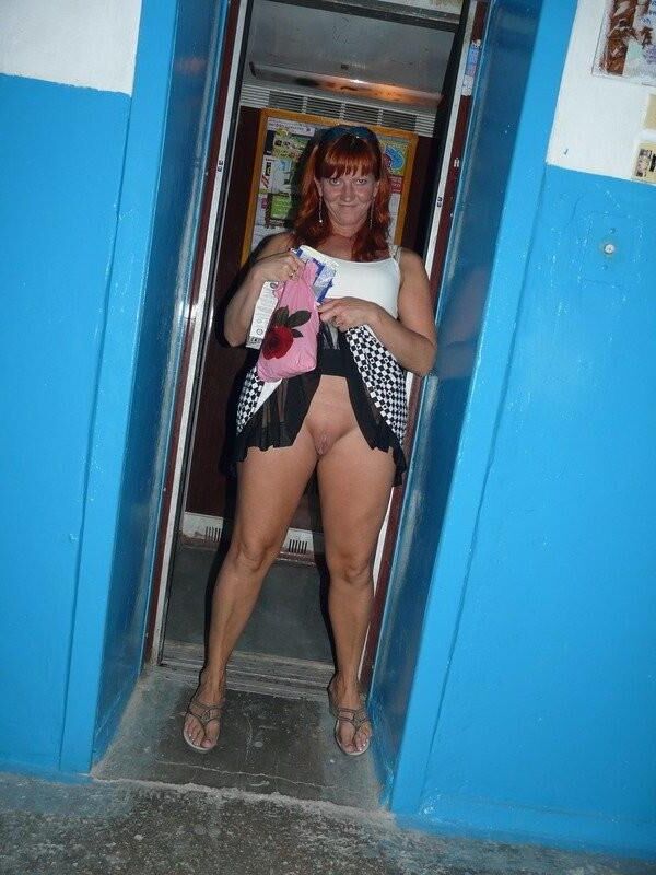 Mom is always ready to flash in public 