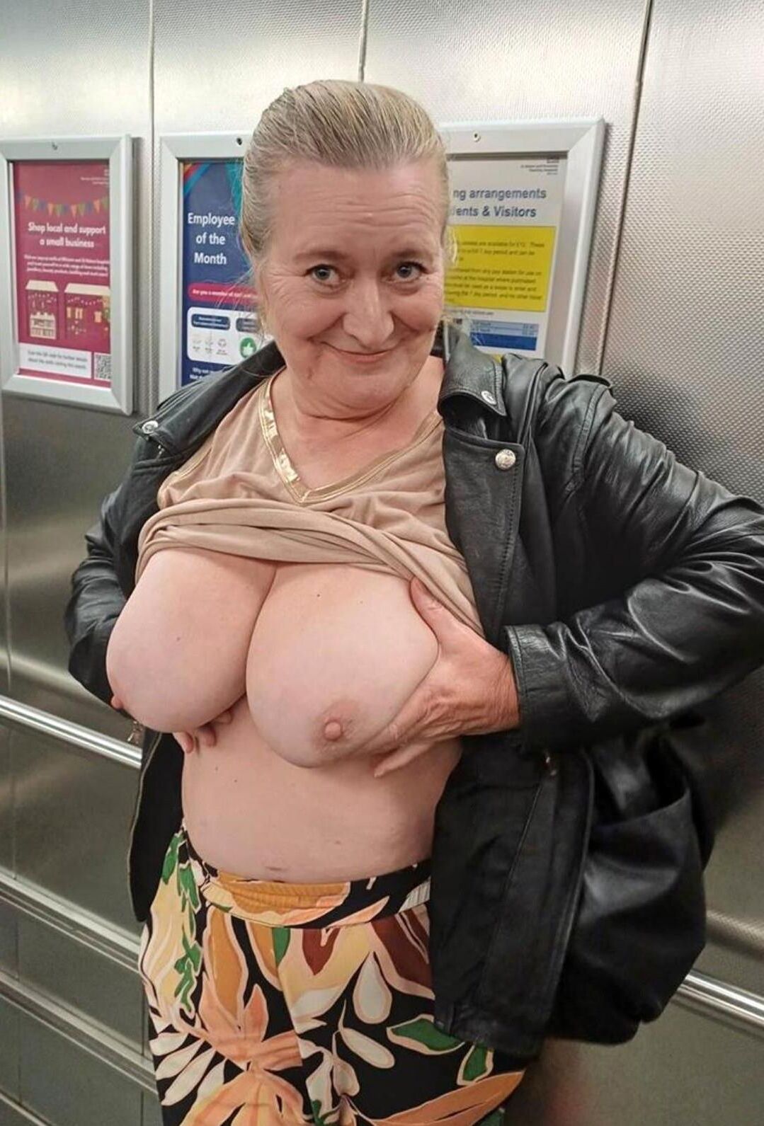 Mom is always ready to flash in public 