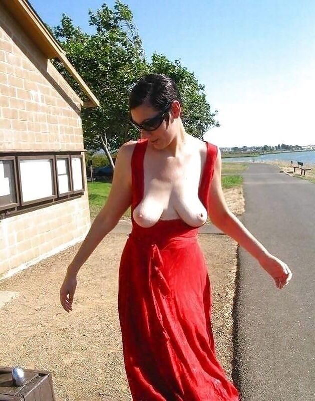 Mom is always ready to flash in public 