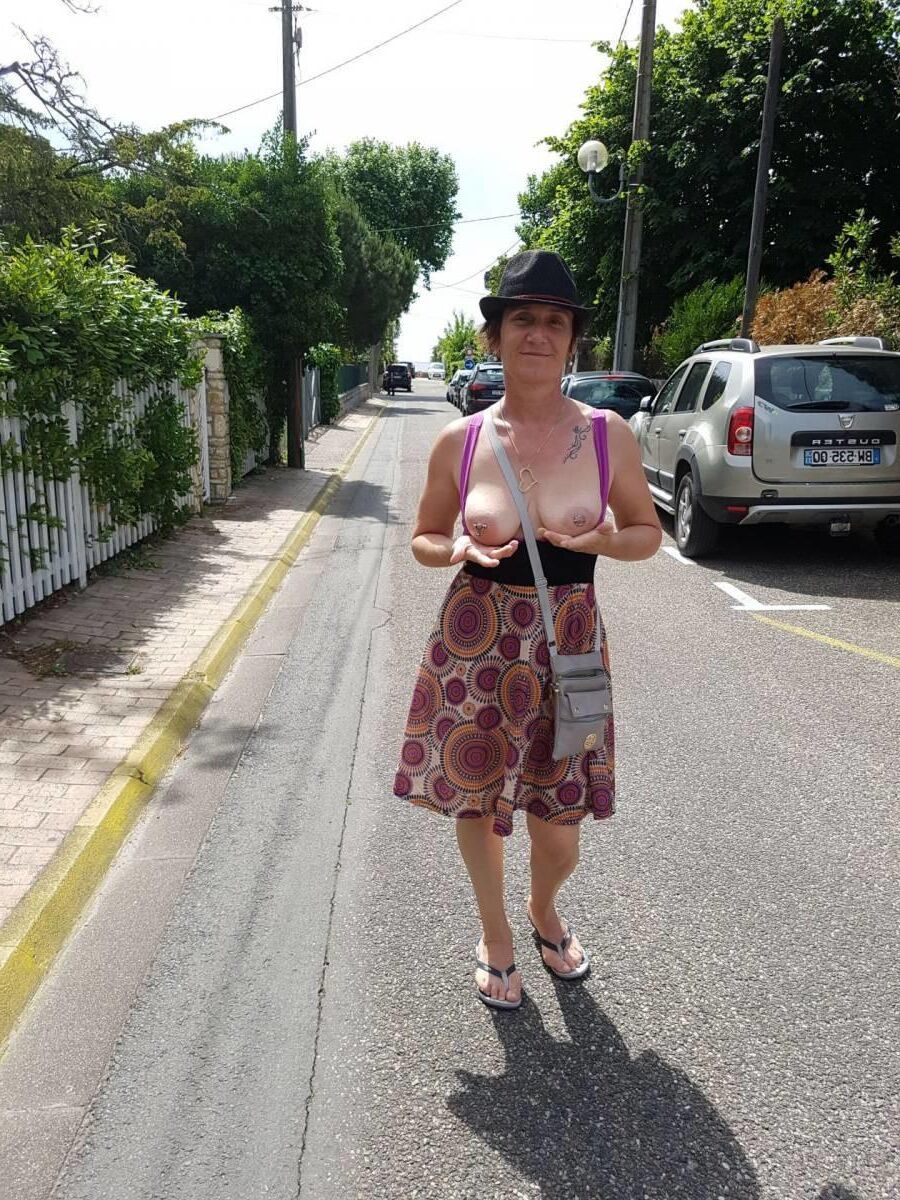 Mom is always ready to flash in public 