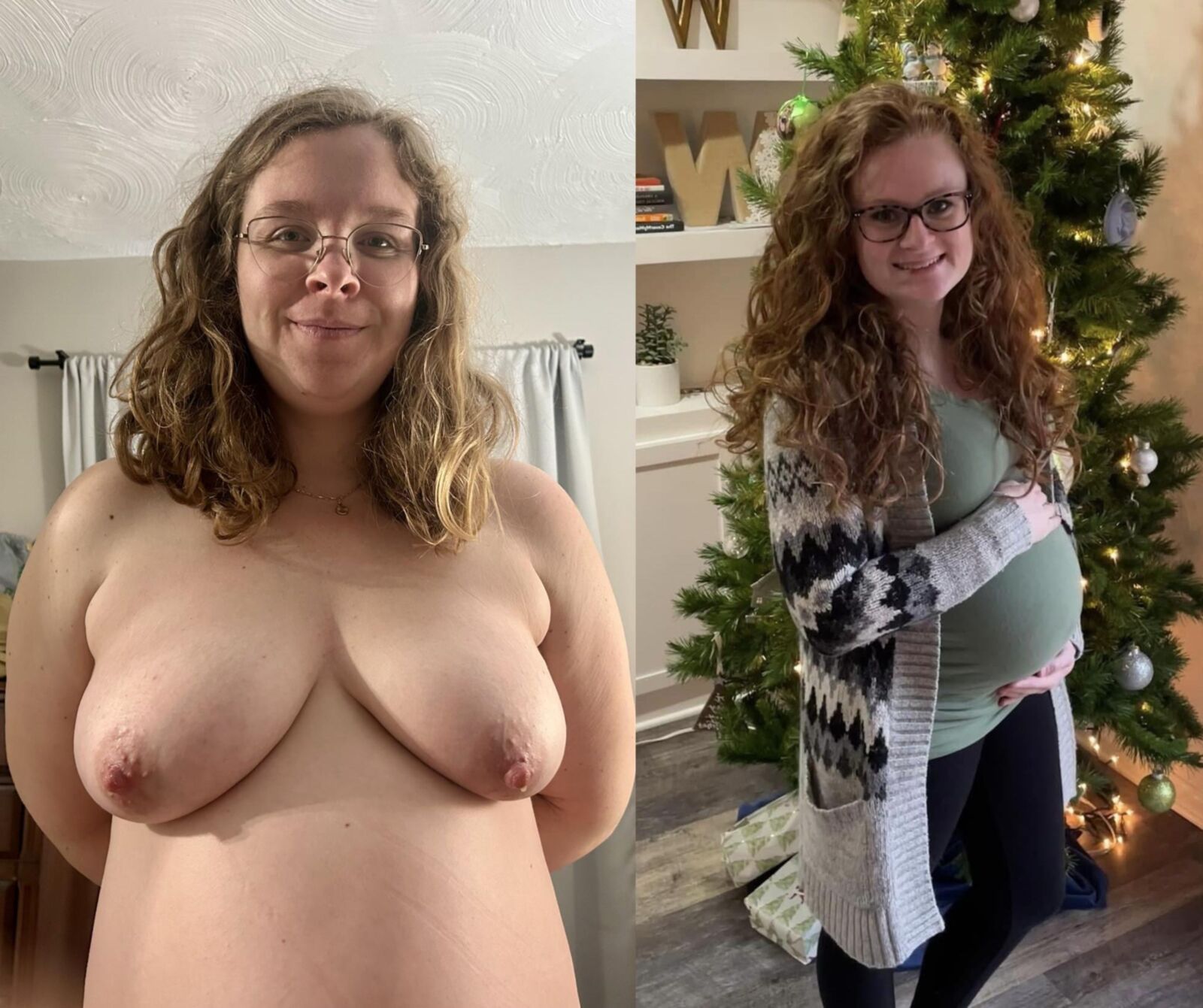 A Happy Pregnant Woman (Stitched)