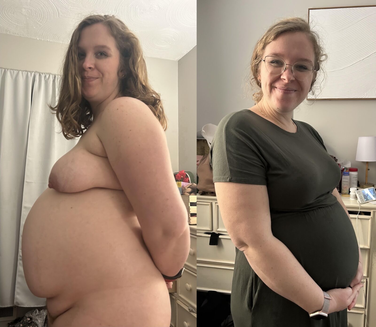 A Happy Pregnant Woman (Stitched)
