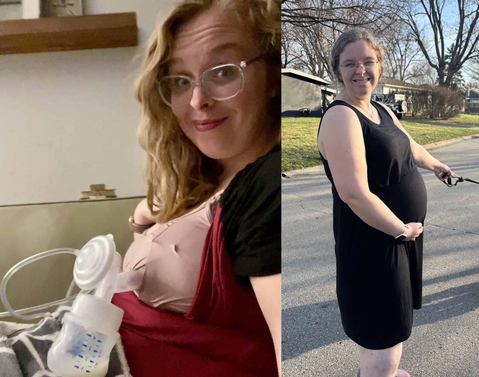A Happy Pregnant Woman (Stitched)