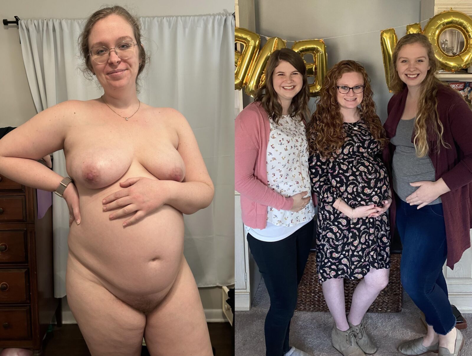 A Happy Pregnant Woman (Stitched)
